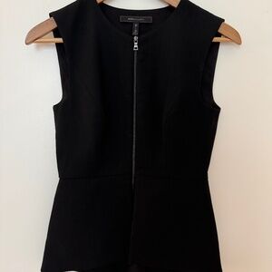 Black peplum top with zip